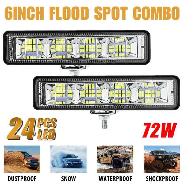 1 STK 72W Bil Arbeidslys LED Bar 4x4 24 LED Arbeidslys Bar Offroad 2