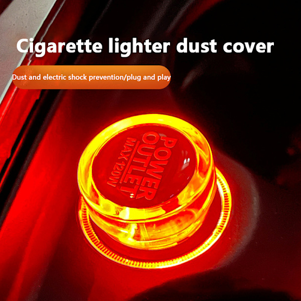 Bil Lighter Plug Deksel Støvtett Plugg Fire Missile Button Decor C