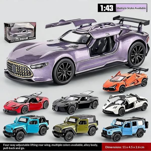 1:43 Lille Sportsvogn Model Pynt Rekvisit Legeringsbil S A4