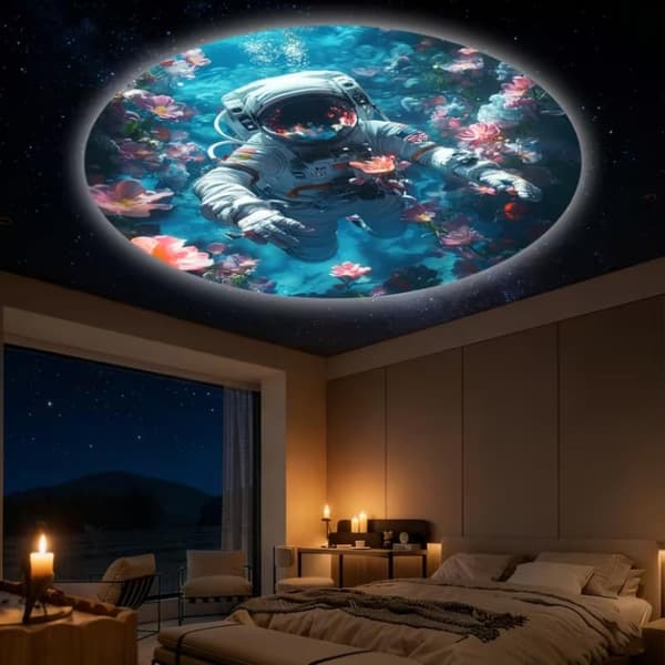Planet Astronaut Projeksjonslys med 3 lysbilder for romtak