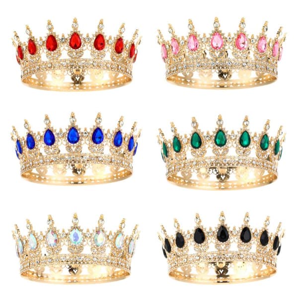 Krone Tiara Kagepynt Krystal Perle Cupcake Toppers Fest Kage White