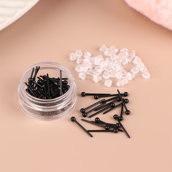 60 Stk/200 Stk Farverig anti-allergi plast ørestikker Anti-bl Black Ball 60pcs