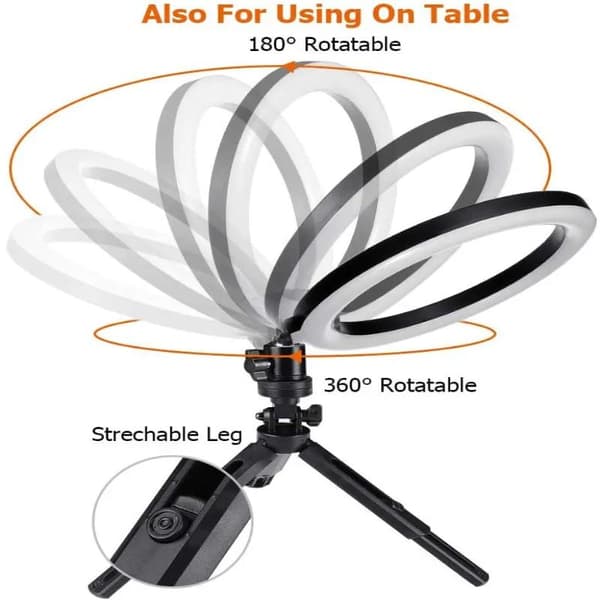 1 sæt 26 cm LED Selfie Ring Light Dæmpbar LED Lampe Fotografi