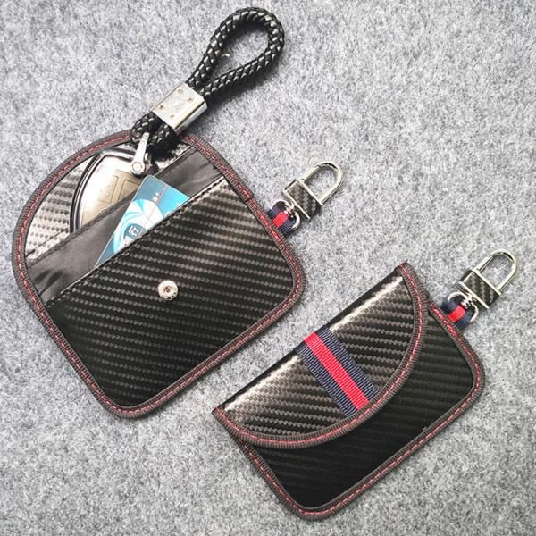 Faraday taske bilnøgle RFID-signalblokerende pose nøgletaske Carbon fiber fiber Fyndiq