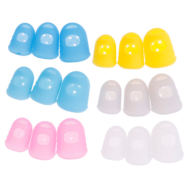Flerfärgad silikon fingerborgsspets urholkad andningsbar stickning H:2.5cm