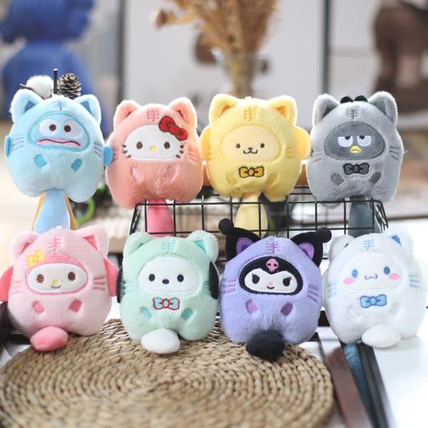 Sanrio Kuromi Pehmoeläin avaimenperä Pikkutiikeri Kuromi Melody Yellow 10cm