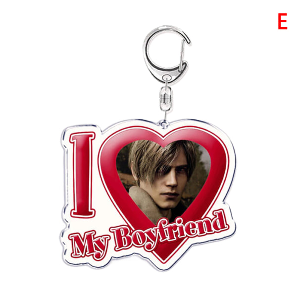 Jag älskar min pojkvän flickvän hjärta Akryl nyckelring hänge E