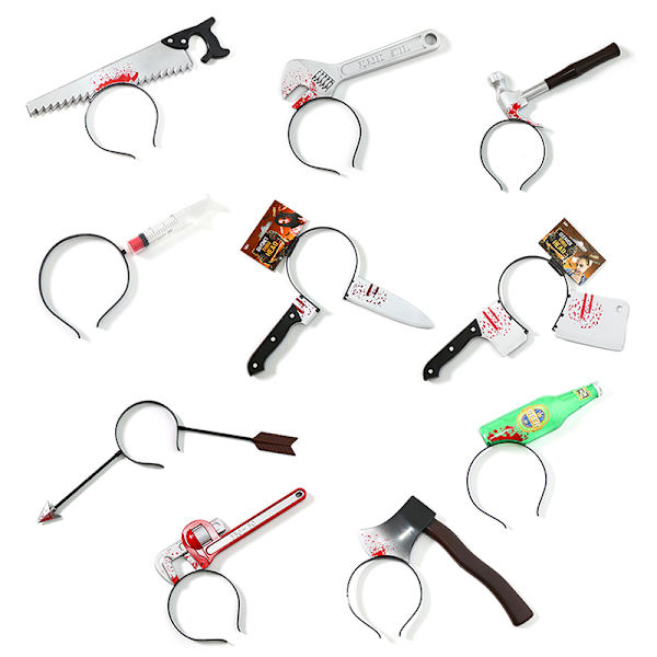Halloween Hårbåge Skräck Blood Axe Saws Gothic Pannband Prop A5