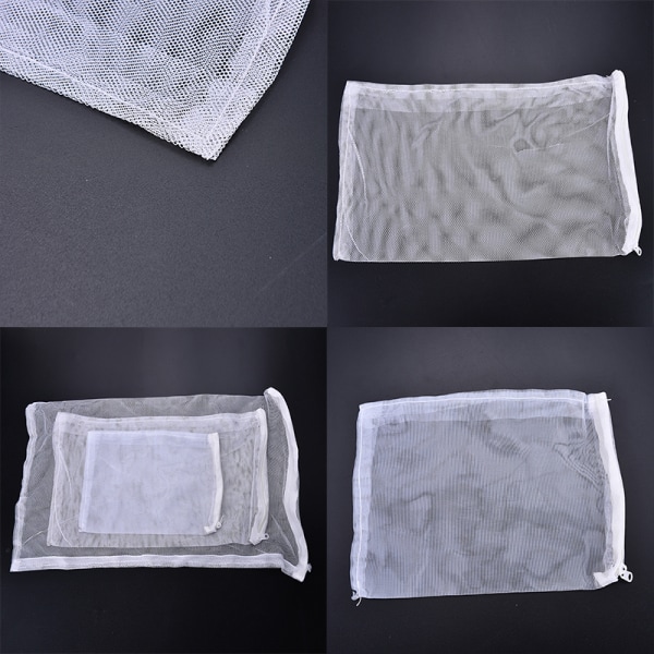 1x akvariefilter glidelås nettingpose fisketank glidelås filterpose 14*21 CM