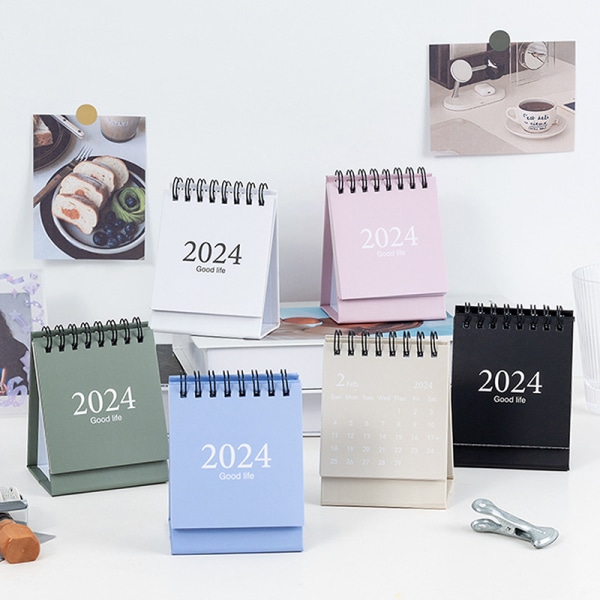 2023/2024 Kalender Delikat Enkelt skrivebord Frisk og avanceret Mini Beige