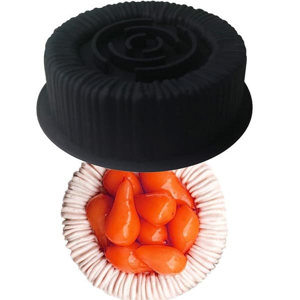 Sylindriske spiraltekstur bakekakeformer - Silikonpudding White 15