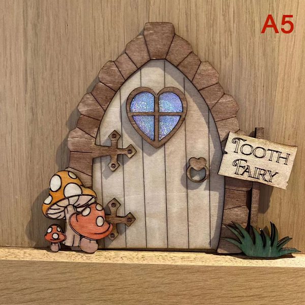 Mini Hemdekorationer Trä Fairy Elf Door Fairy Tale Gate Doo A5