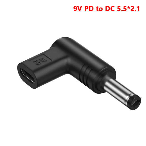 USB C PD Til DC Strømkontakt Universal 5/9/12V Type C Til DC J 9V-5.5x2.1