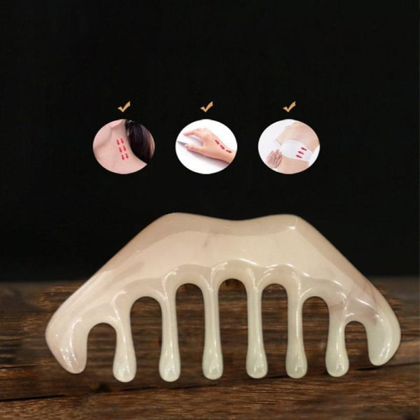 Natural Jade Stone Gua Sha -kampahieronta Päänahan kampapäähieronta Green