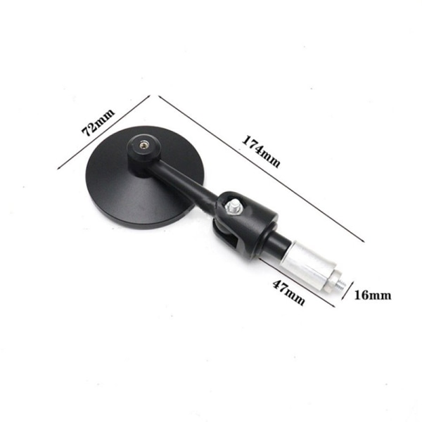 2kpl/pari Moottoripyörän taustapeilit Pyöreä 7/8" ohjaustanko En Black