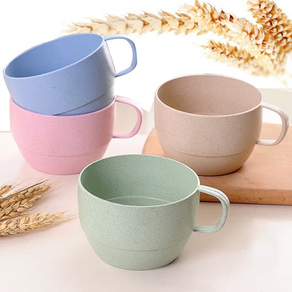 Nordic Style Plastic Tea Cup Kaffe Tea Milk Drink Cup Eco-frie Green