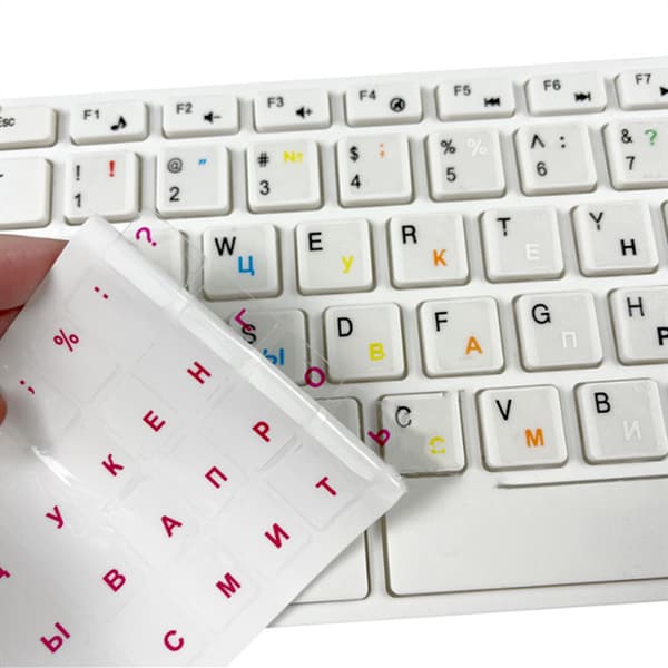Ryska Transparent Keyboard Stickers Språkalfabetet White