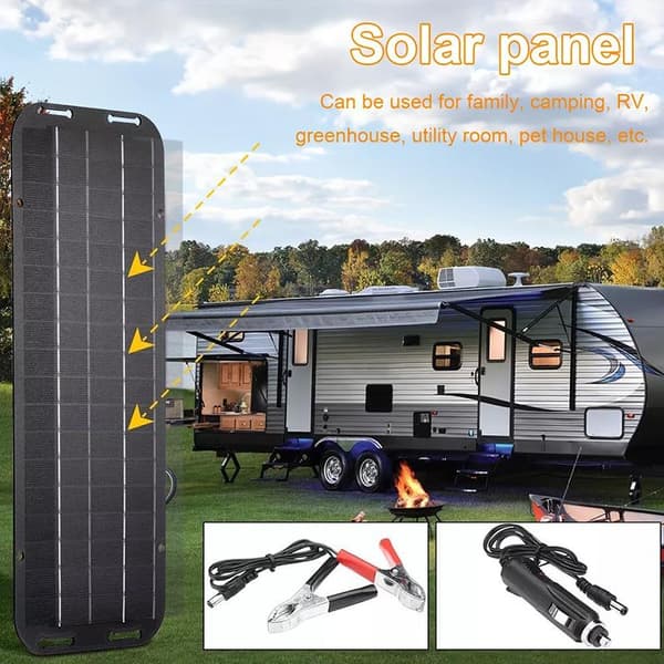 1 sett 40W solcellepanel 6W 6V batteriladersett med klips og U 6W6V