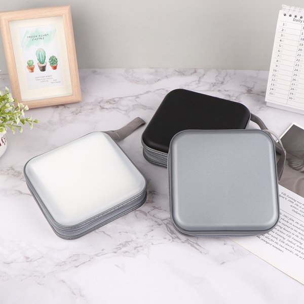 1Pc CD Case Bærbar Vandtæt Kompression CD Pakke 40 Disc White
