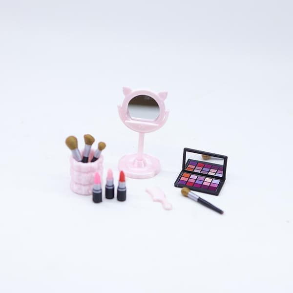 1 stk. simuleret miniature dukkehus makeupbørste kosmetik til dukke A3