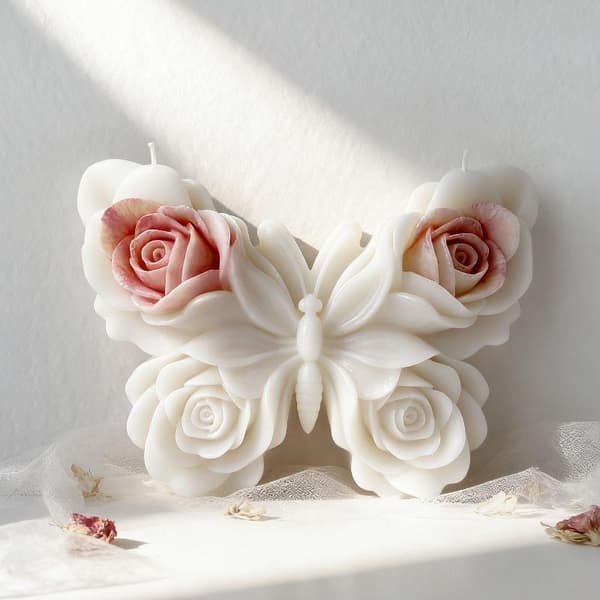 Rose- og sommerfugleformet silikoneform A