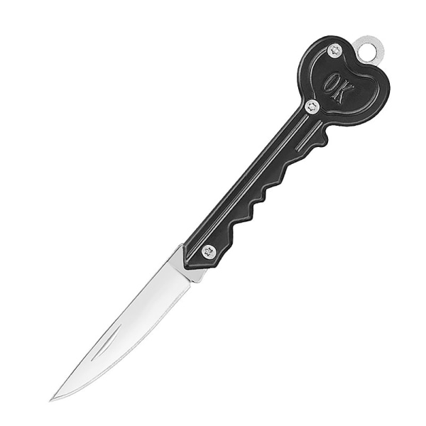 Sammenleggbar fruktnøkkelform bærbar med nøkkelspenne i ministørrelse Black
