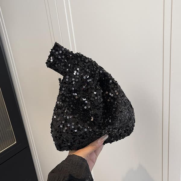 Mode Stjärnhimmel Blingbling Handväska Konst Mode Knut Bärbar Silver