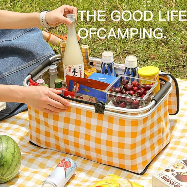 Retro Pastoral Lunchväska Fällbar Utomhus Camping Picknick Termisk B1