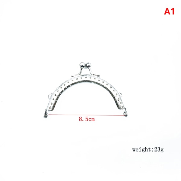 8,5/10,5/12,5/15,5 cm blank sølv grundlæggende halvcirkel metalpung 12.5cm