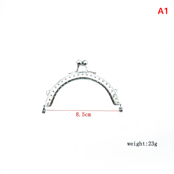 8,5/10,5/12,5/15,5 CM blankt silver Basic halvcirkel metallväska 8.5cm