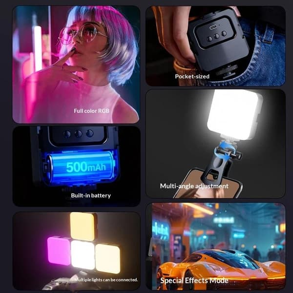 1 sæt professionel clip-on telefonringlys USB genopladelig A1