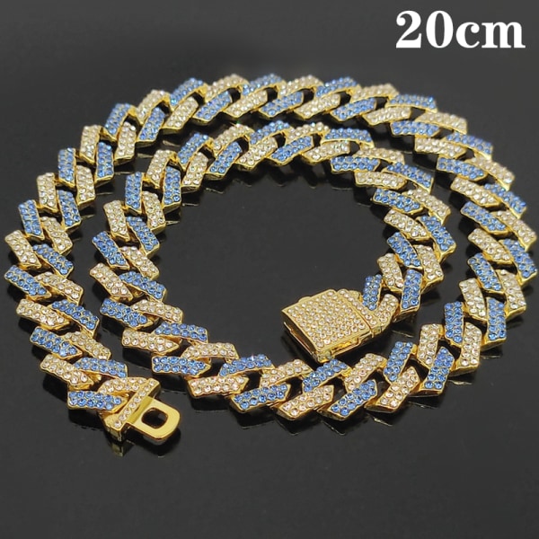 Cubansk Link Chain Herre cubanske halskæde sølv/guld Bling Diamond A21