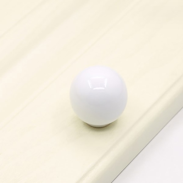 Kugleform Keramisk knop / kommodeknap til børneværelset 33 mm Cab white