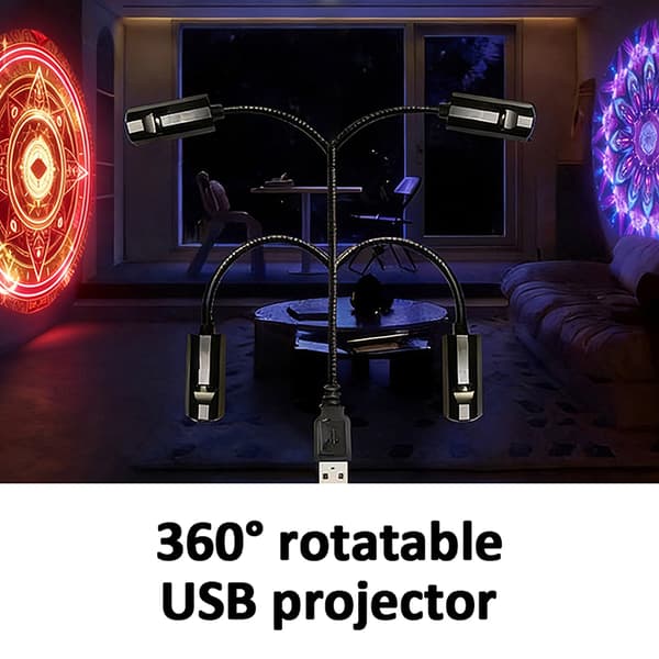 1 stk USB-projektor + 16 stk projeksjonslampeark med blomstertema