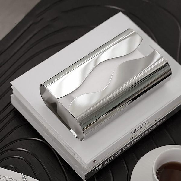 Nordic Luxury Rustfritt Stål Tissue Box for Living Room Deskto