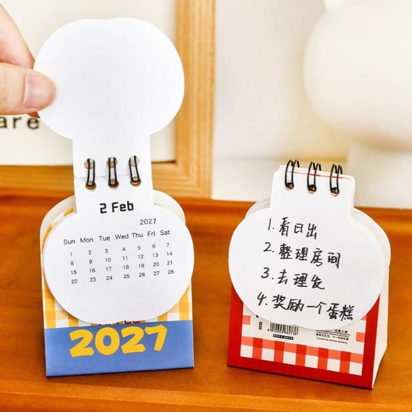 2027 Skrivebordskalender Mini Bærbar Reisekalender Perfekt For H A4
