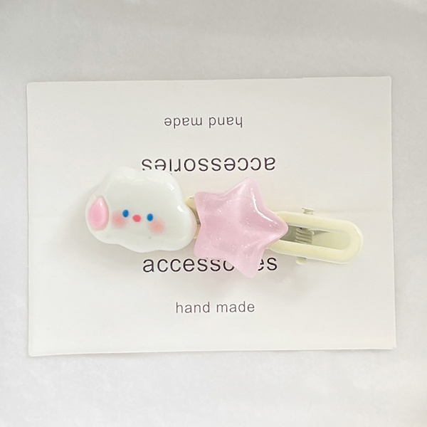 Sweet Cloud Star Hair Clip Pink Pentagram hårnål Girly Bang Cl