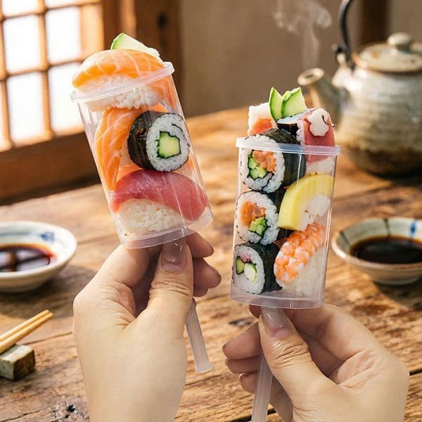 10/20 stk engangs sushiboks tom sushiform kjegle push U L1