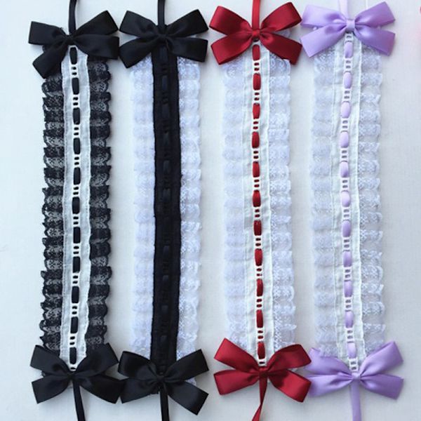 Lolita Tiara Pannebånd Lolita Lace Sløyfe knute Bånd Maid Diy Head A3