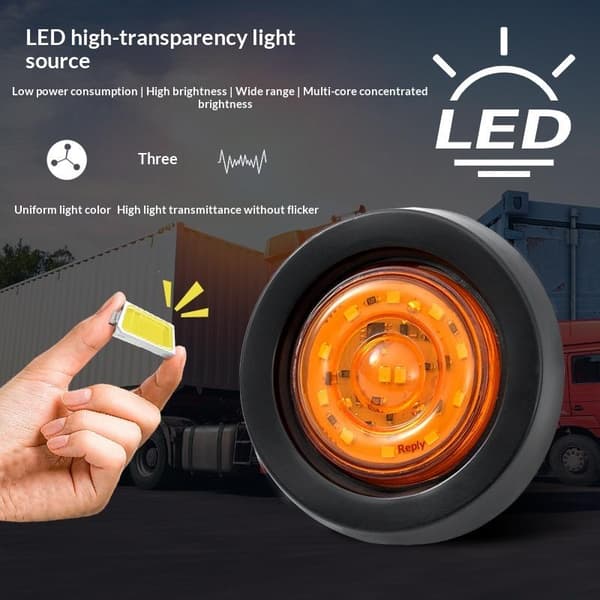 LED sidemarkeringslys 12V 24V lastebil tilhenger klareringslys vanntett A2