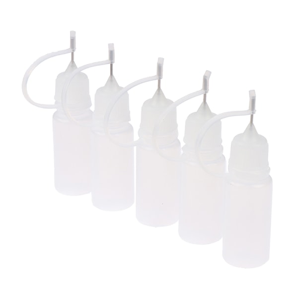 5 STK 10 ML klämbara flaskor Ögonvätska Dropper Provdropp Ca White