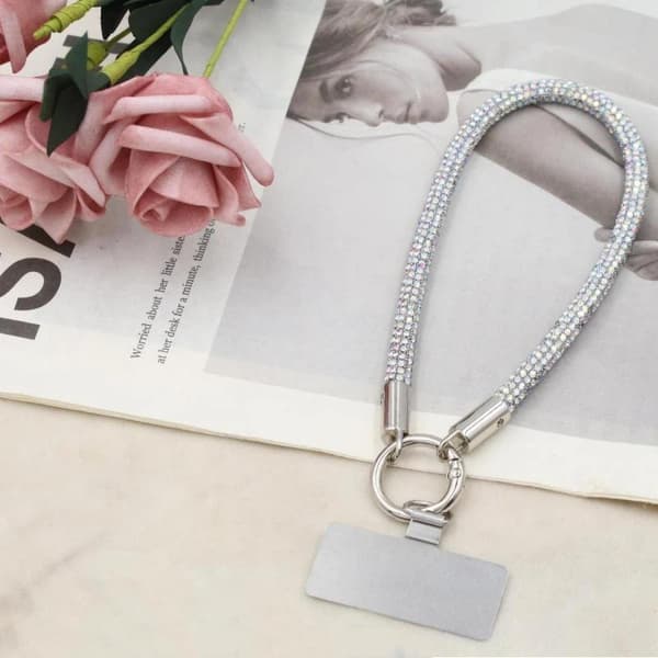 Luksus Glitter Rhinestone Telefon Snor Lys Bling Bling Telefon A2