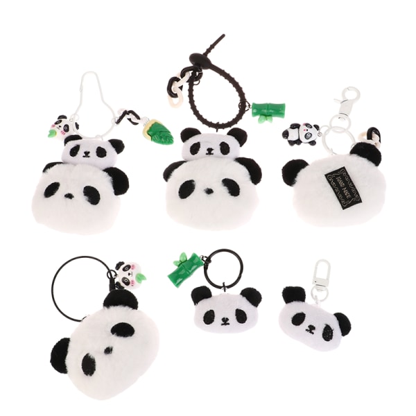 Panda Plys nøglering National Treasure Pendant Doll Nøglering C E