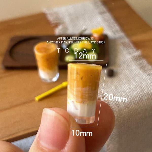 2 stk. e Miniature Dukkehus Mini Smør Latte Kaffekop Mini Drikke