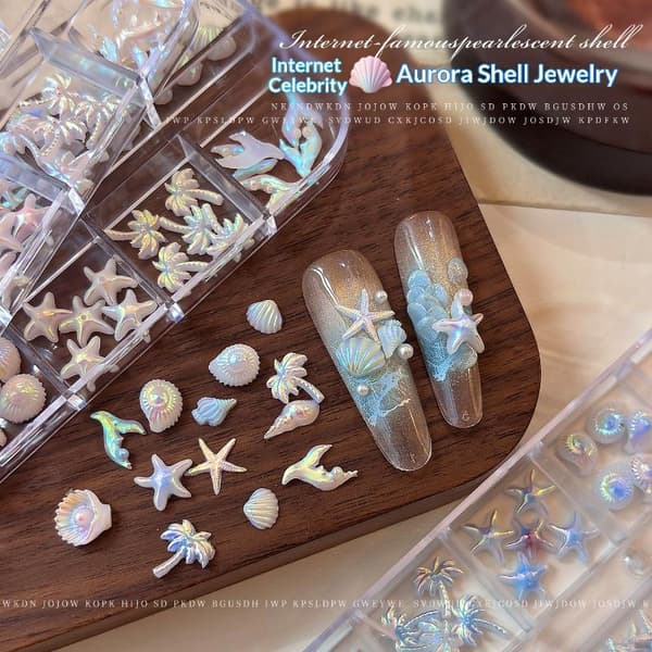 12 Gitre Mix Aurora Ocean Series Perle Fishtail Rhinestones Sta A4