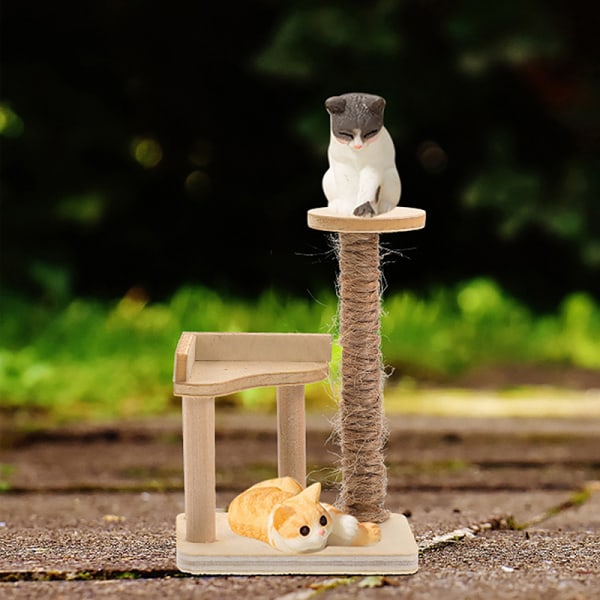 1:12 Dukkehus Miniatyr Katt-klatrestativ Kjæledyrmøbelmodell