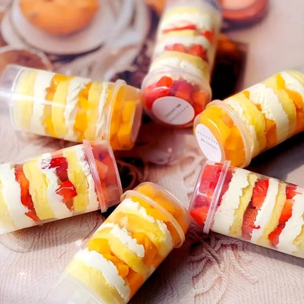 Plast Push Cake Shooters Lock Transparent Push-Up Glass C 10pcs