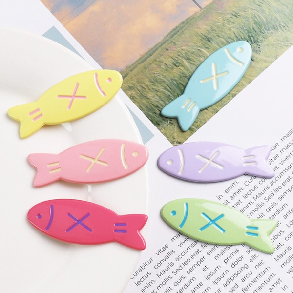 Fashion e Candy Color Small Fish Hair Clip til kvinder pige Y2k H Pink