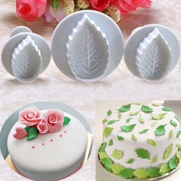 Uusi 3 kpl Cake Xmas Leaf Plunger Fondant koristelu Sugarcraft