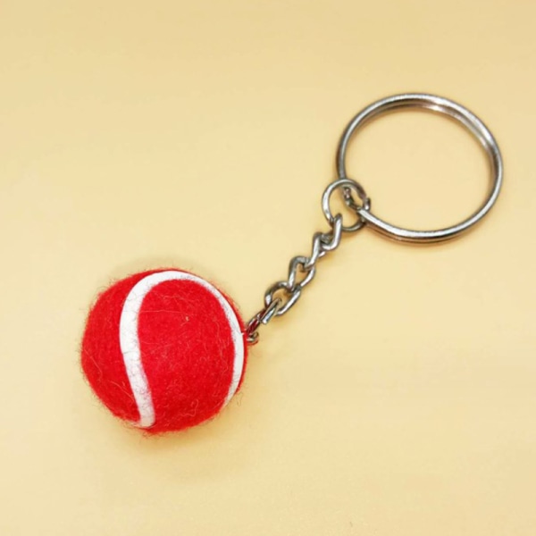 1 PC nøglering tennisbold metal nøglering bil nøglering nøglering red